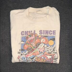 Brandy Melville Cream Graphic Sweatshirt